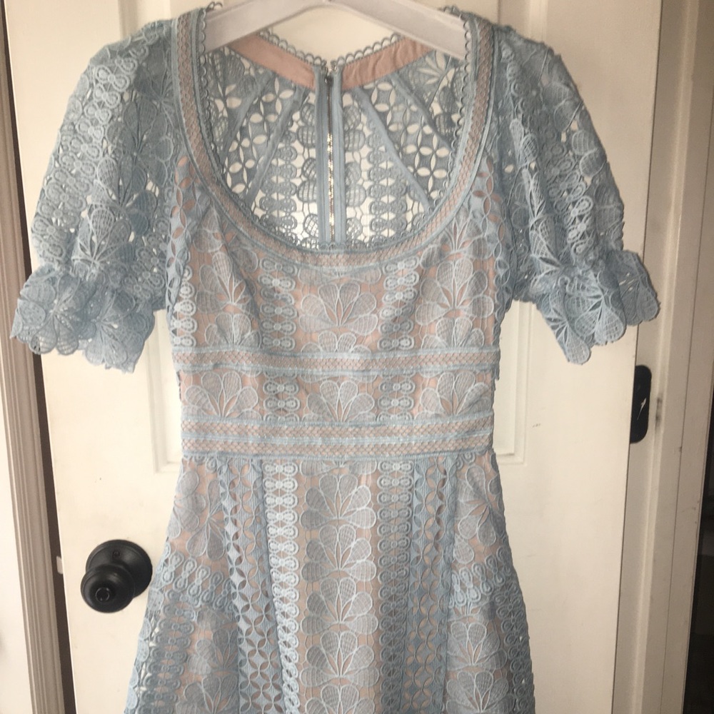Self-portrait blue lace dress